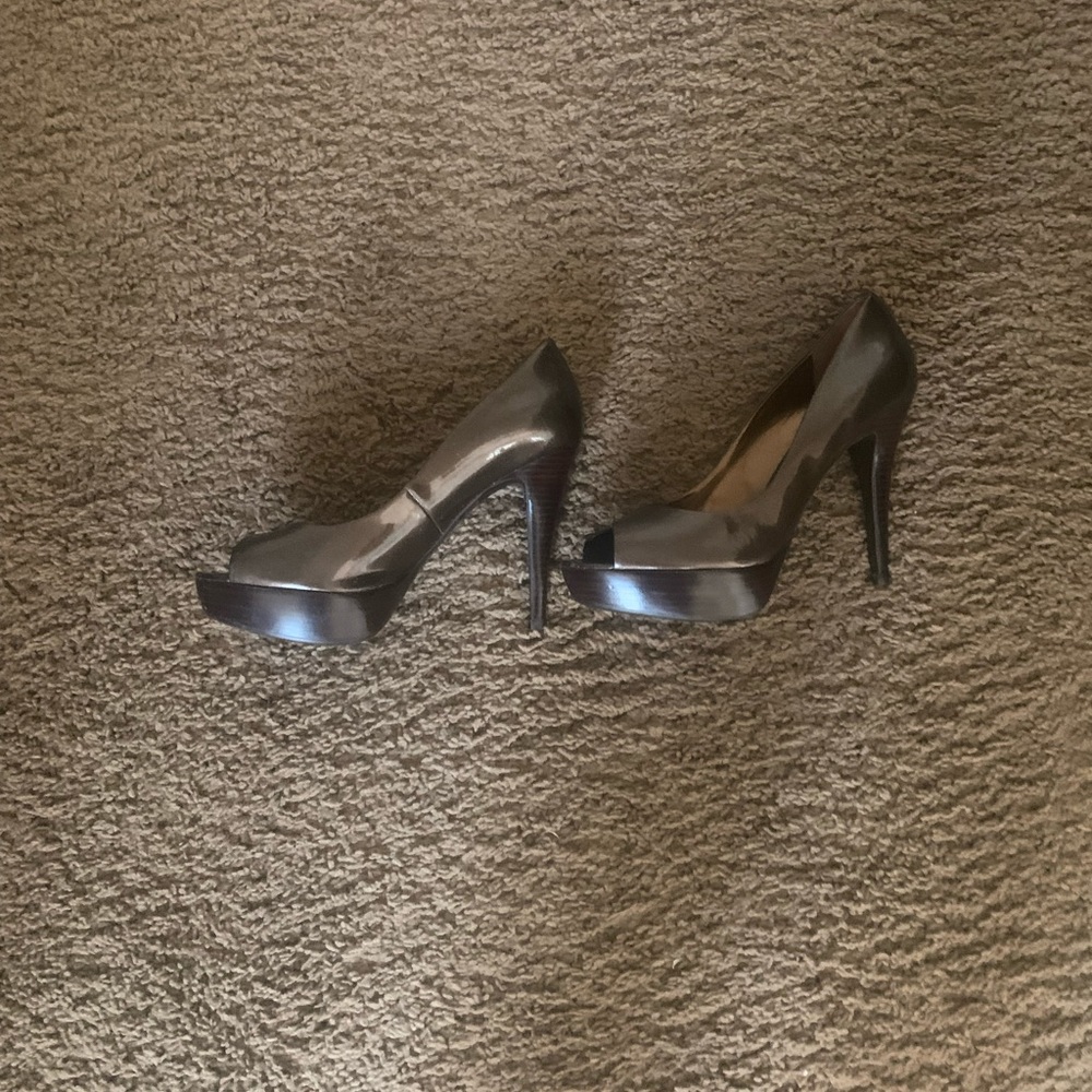 Bronze colored heels, open toed